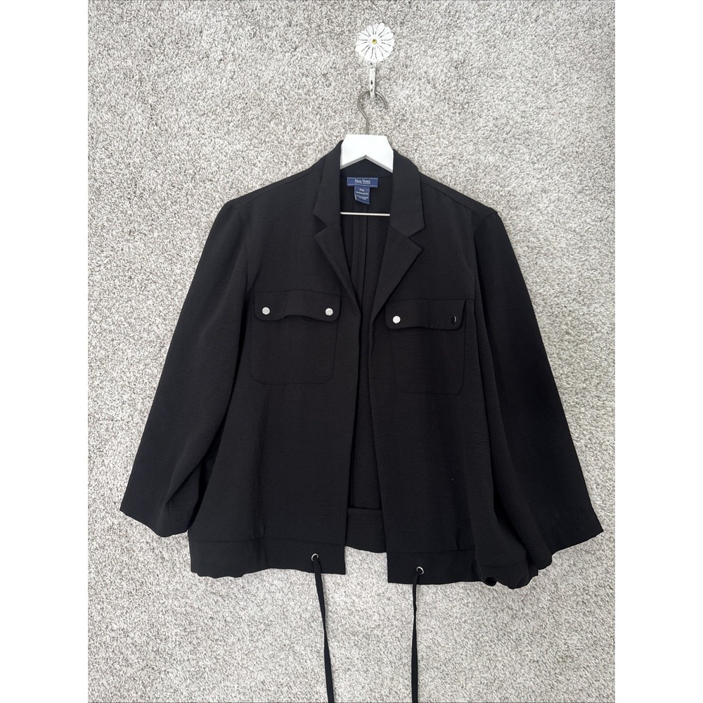 New York Clothing Company PXL Womens Black Long Sleeve Light‎ Weight Jacket